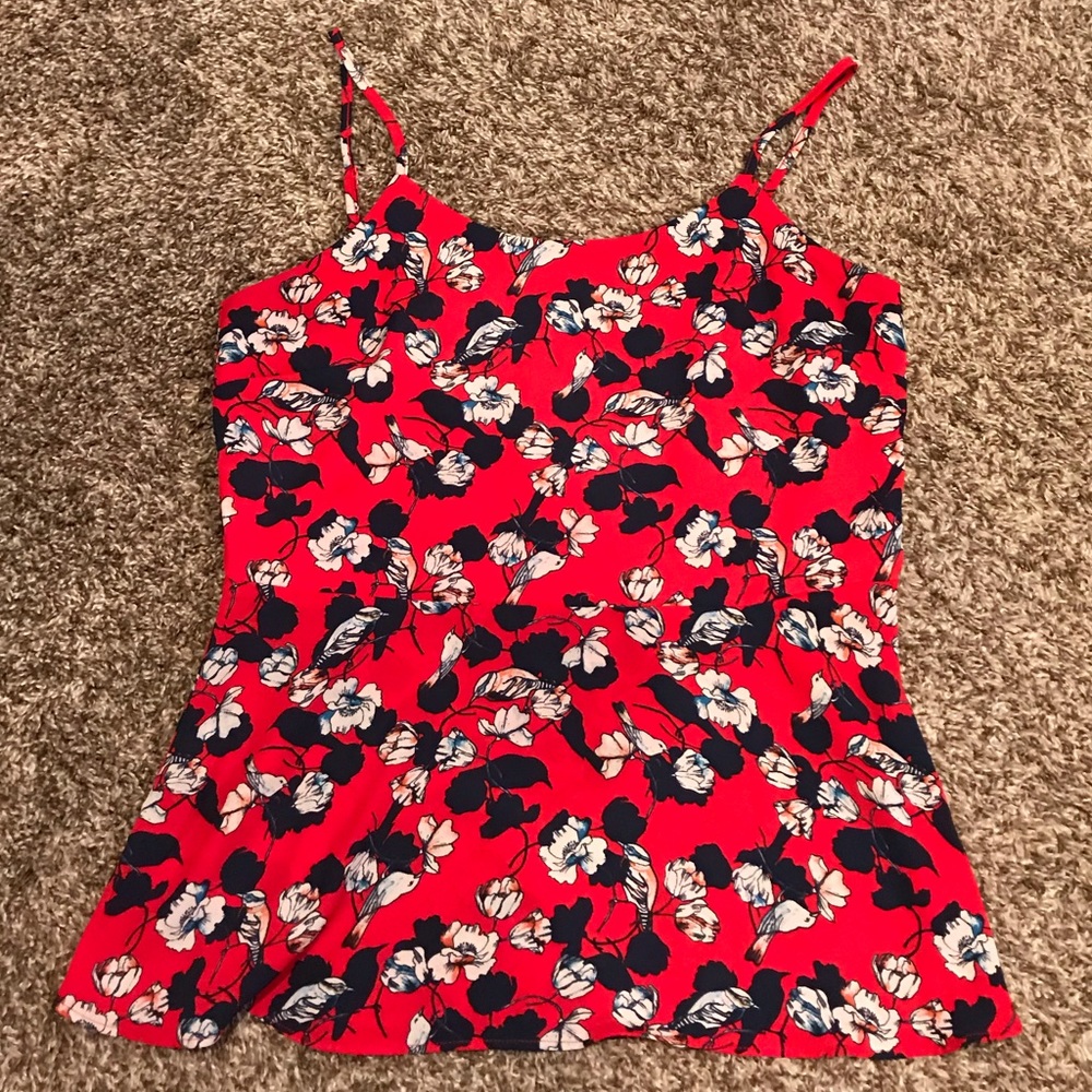 The Limited Bird Print Peplum Cami Size Small